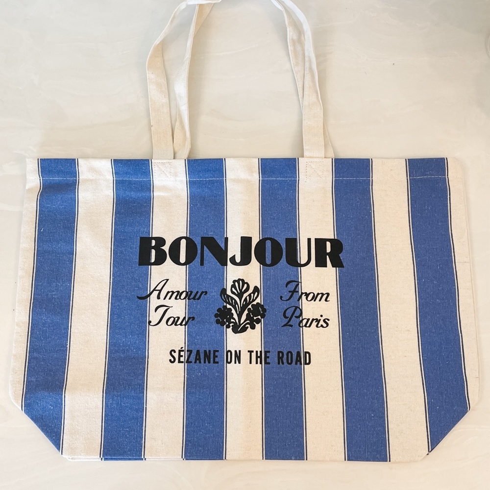 “Bonjour” Sezane On The Road Tote NWOT